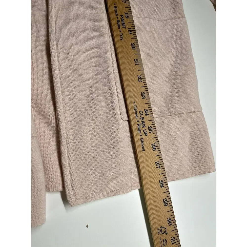 J. Crew Sophie Sweater Blazer XS Wool Open Pockets Blush Pink Cardigan Minimal - Picture 11 of 15